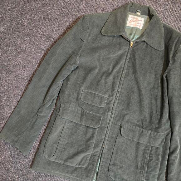 Vintage 40s Hercules Outerwear by Sears. Green corduroy jacket - Picture 2 of 8